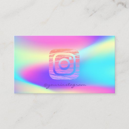 Cool Ombre Holographic Instagram Social Media Visitenkarte (Vorderseite)