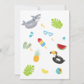 Cool One Pool Party Summer 1st Birthday Invitation Einladung (Rückseite)