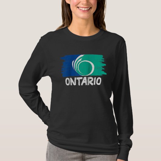Cool Ontario Flag Raglan Baseball T-Shirt (Vorderseite)