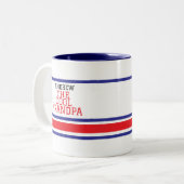 Cool Opa Personalisiert Red Blue Strip Weiß Zweifarbige Tasse (Vorderseite Links)