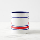Cool Opa Personalisiert Red Blue Strip Weiß Zweifarbige Tasse (Mittel)