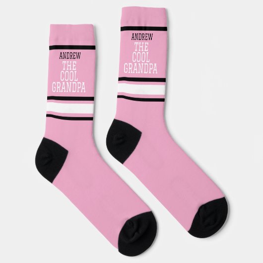 Cool Opa Personalisiert Rosa Socken (Rechts)