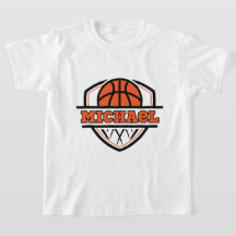 Cool Orange Black Basketball Sport Kinder