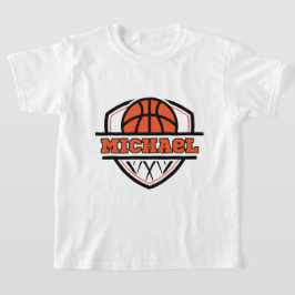 Cool Orange Black Basketball Sport Kinder T-Shirt