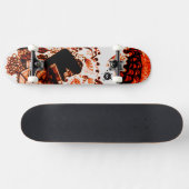 Cool Orange Black Skateboard (Horizontal)