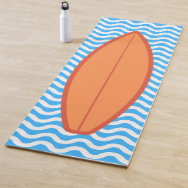 Cool Orange Blue Waves Surfen Yoga Mat Yogamatte