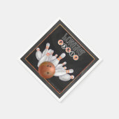 Cool Orange Bowling Party Paper Napkins Serviette (Ecke)