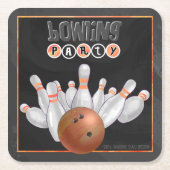 Cool Orange Bowling Party Untersetzer (Vorderseite)