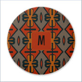 Cool Orange Gold & Grau Ethnic Muster Keramik Kno Keramikknauf