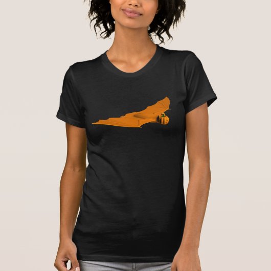Cool Orange Halloween Bat T-Shirt (Vorderseite)
