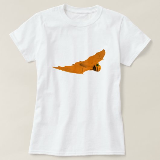 Cool Orange Halloween Bat T-Shirt (Design vorne)