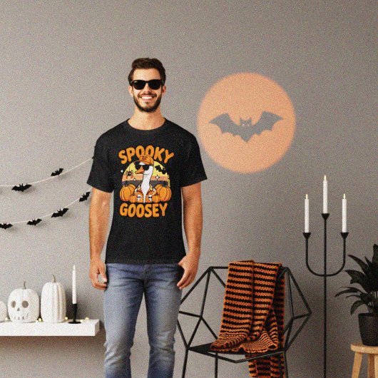 Cool Orange Halloween Gänse Cartoon Design T-Shirt