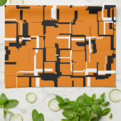 COOL Orange Schwarz-weiß Geschirrtuch (Gefaltet)