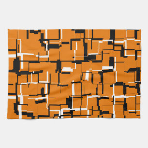 COOL Orange Schwarz-weiß Geschirrtuch