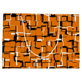 COOL Orange Schwarz-weiß Große Geschenktüte (Rückseite)