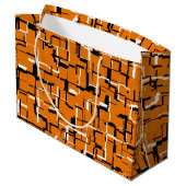 COOL Orange Schwarz-weiß Große Geschenktüte (Rückseite Schrägansicht)