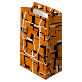 COOL Orange Schwarz-weiß Kleine Geschenktüte (Vorderseite Schrägansicht)