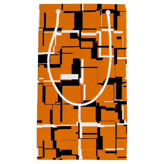 COOL Orange Schwarz-weiß Kleine Geschenktüte (Vorderseite)
