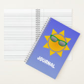 Cool Orange Sun mit Green Shades Journal Notizblock (Innen)