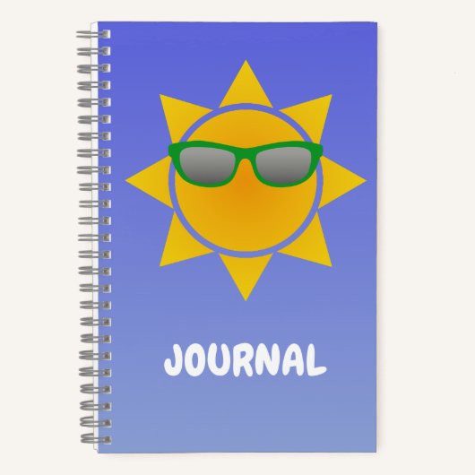 Cool Orange Sun mit Green Shades Journal Notizblock (Vorderseite)