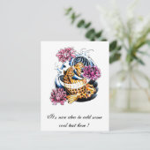 Cool-Oriental-Japanisch Lucky Koi Karpfentätowieru Postkarte (Stehend Vorderseite)