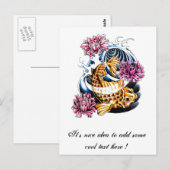 Cool-Oriental-Japanisch Lucky Koi Karpfentätowieru Postkarte (Vorne/Hinten)