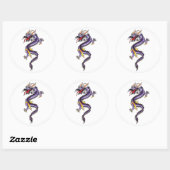 Cool Oriental Purple Dragon Sticker (Blatt)