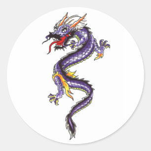 Cool Oriental Purple Dragon Sticker