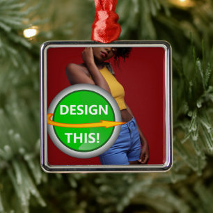 COOL! Ornament - Premium Square Ornament - Custom Aus Metall