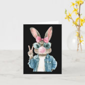 Cool Ostern Bunny Blow Bubble Gum Rabbit Egg Jagd Karte (Gelbe Blume)