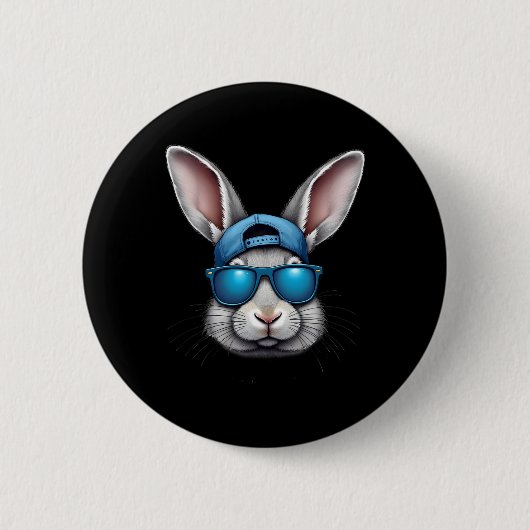 Cool Ostern Sonniges Gesicht mit Sungles Men Boys  Button (Vorderseite)