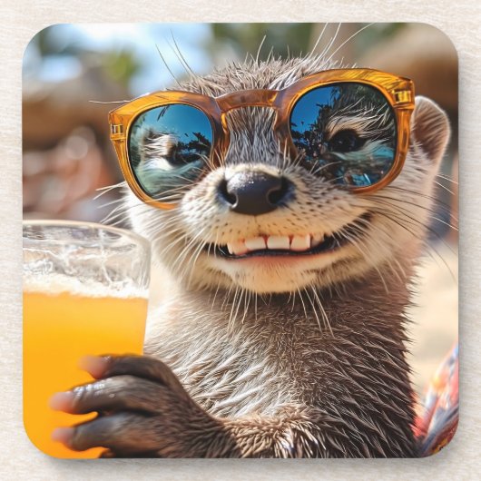 Cool Otter Getränkeuntersetzer (Vorderseite)
