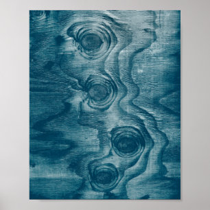 Cool Painted Wood Grain Knot Texture Poster