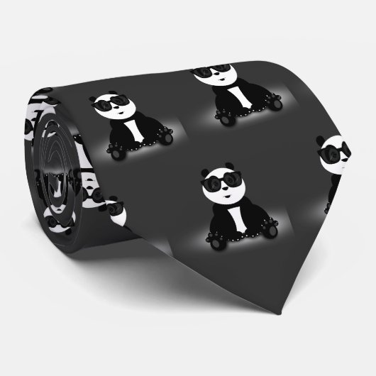 Cool Panda Krawatte (Gerollt)