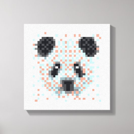 Cool Panda Pixel Art Leinwanddruck (Vorderseite)
