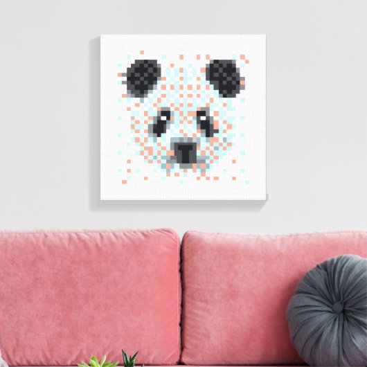 Cool Panda Pixel Art Leinwanddruck (Insitu (Wohnzimmer))
