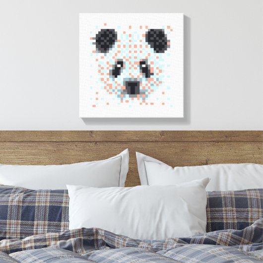 Cool Panda Pixel Art Leinwanddruck (Insitu (Schlafzimmer))