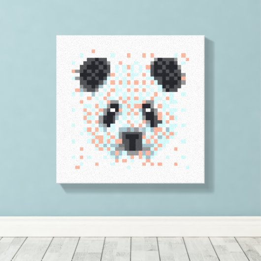 Cool Panda Pixel Art Leinwanddruck (Insitu (Holzboden))