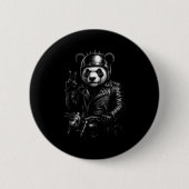 Cool Panda Punk Peace Sign Motorcycle  Button (Vorderseite)
