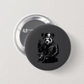 Cool Panda Punk Peace Sign Motorcycle  Button (Vorne & Hinten)