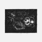 Cool Panda Punk Peace Sign Motorcycle  Fleecedecke (Vorderseite (Horizontal))