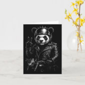 Cool Panda Punk Peace Sign Motorcycle  Karte (Gelbe Blume)