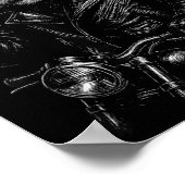 Cool Panda Punk Peace Sign Motorcycle  Poster (Ecke)