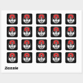 Cool Panda Quadratischer Aufkleber (Blatt)