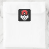 Cool Panda Quadratischer Aufkleber (Tasche)