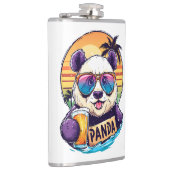 Cool Panda: Retro Summer & Beer Vibes Flachmann (Rechts)