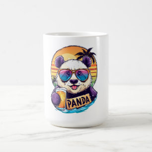 Cool Panda: Retro Summer & Beer Vibes Kaffeetasse