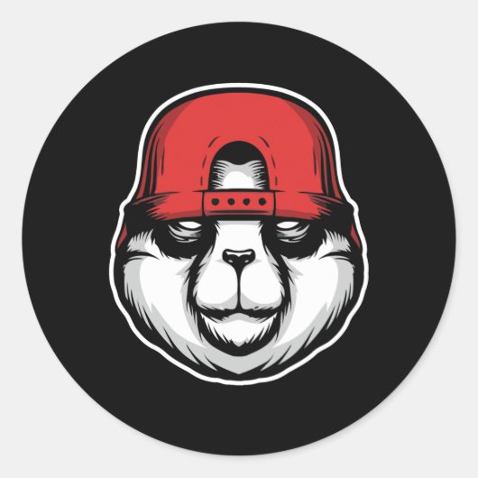 Cool Panda Runder Aufkleber (Vorderseite)
