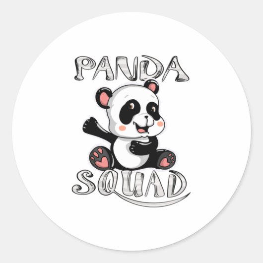 Cool Panda Squad Funny Huge Bear Animal Lov Runder Aufkleber (Vorderseite)