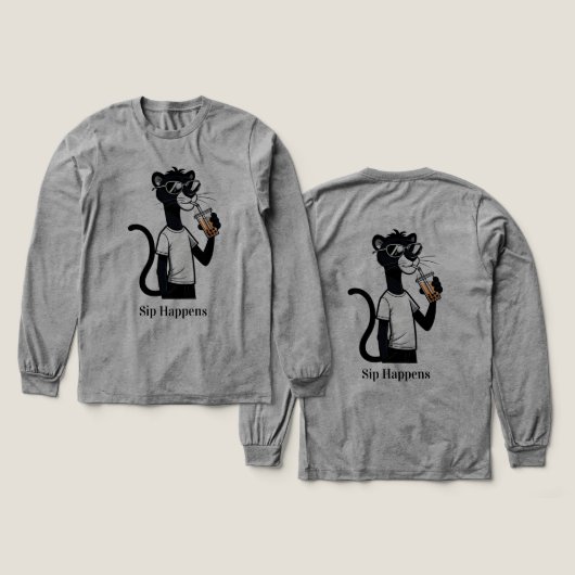 Cool Panther Graphic T-Shirt - Funny Bubble Tee Sh (Design Vorderseite & Rückseite)